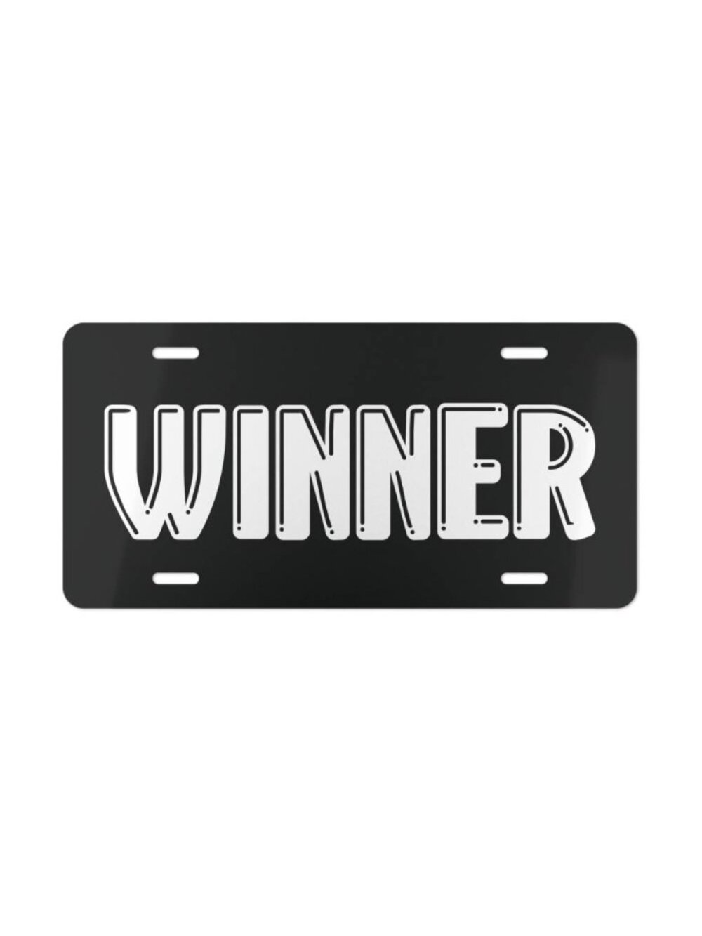 Winner Text Vanity License Plate 12x6 Inch Car Tag Decorative Front Plate